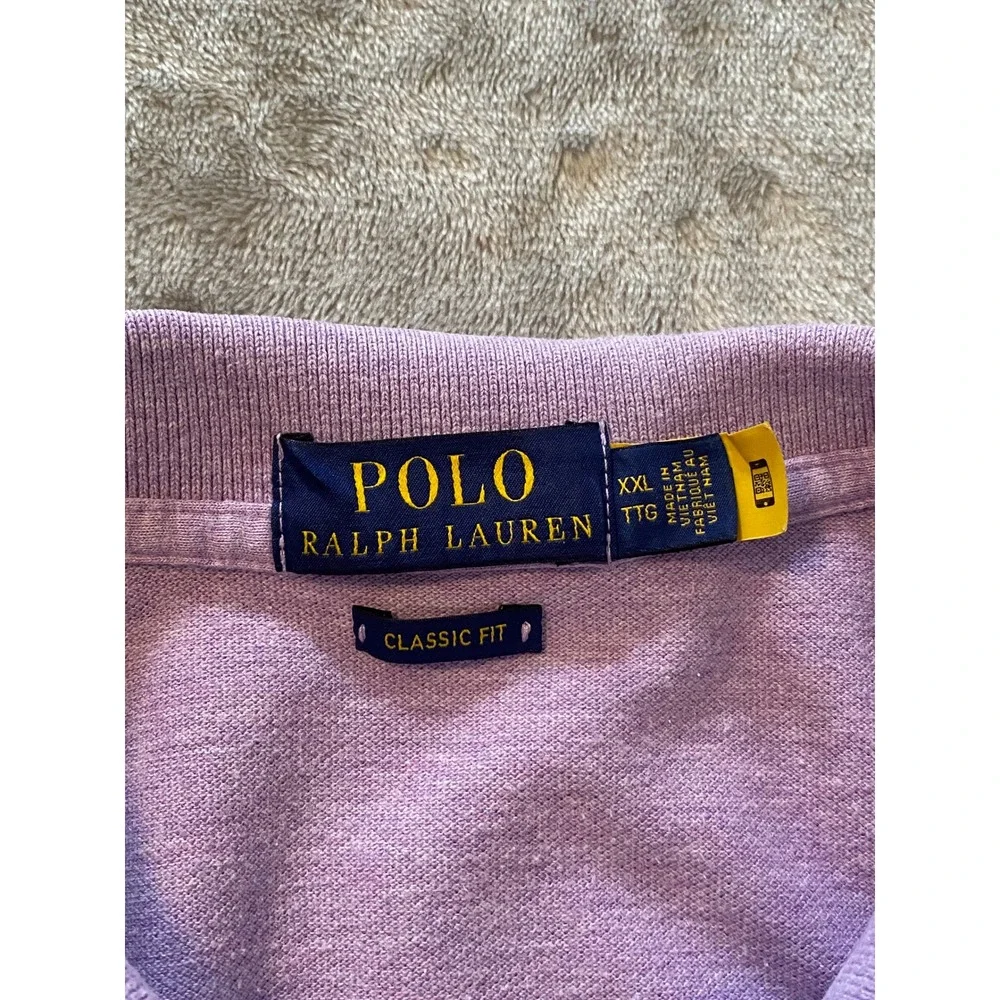 Polo Ralph Lauren Polo Shirt Men XXL Purple Classic Fit Pique Short Sleeve Pony‎